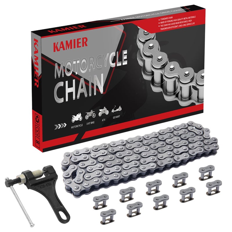 KAMIER 428 Drive Chain 102 Link with Chain Breaker for 50cc 70cc 90cc 110cc 125cc CT90 CT110 TaoTao TForce Coolster Vitacci Apollo Trailmaster Pit Dirt Bike 4 Wheeler ATV Quad Go Kart Heavy Duty Parts - Image 1